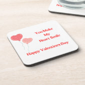 Du bringst mein Herz mit Herzblasen auf Getränkeuntersetzer (Linke Seite)