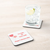 Du bringst mein Herz mit Herzblasen auf Getränkeuntersetzer (Rechte Seite)