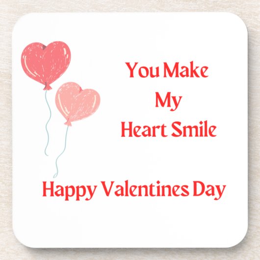 Du bringst mein Herz mit Herzblasen auf Getränkeuntersetzer (Vorderseite)