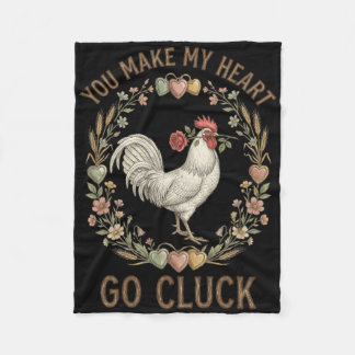 Du bringst mein Herz zum Gackern Lustiges Huhn Val Fleecedecke