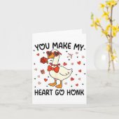 Du bringst mein Herz zum Honk Lustiger Valentinsta Karte (Gelbe Blume)