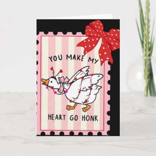 Du bringst mein Herz zum Honk Valentinsgans Preppy Karte