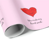 Du bringst mein Herz zum Lächeln in Rosa romantisc Geschenkpapier (Rolleneckpunkt)