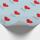 Du bringst mein Herz zum Lächeln, romantisch blau Geschenkpapier (Ecke)