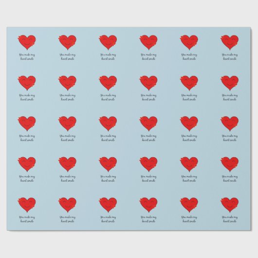 Du bringst mein Herz zum Lächeln, romantisch blau Geschenkpapier (Flach)