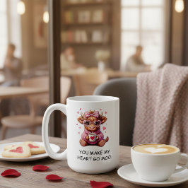 Du bringst mein Herz zum Muhen Lustiger Valentinst Kaffeetasse
