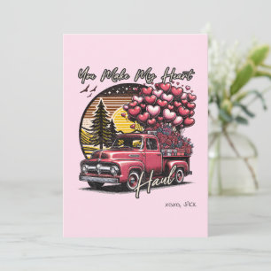 Du bringst mein Herz zum Schleppen Vintage-LKW Val Feiertagskarte