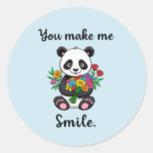 Du bringst mich zum Lächeln Süßer Panda Runder Aufkleber