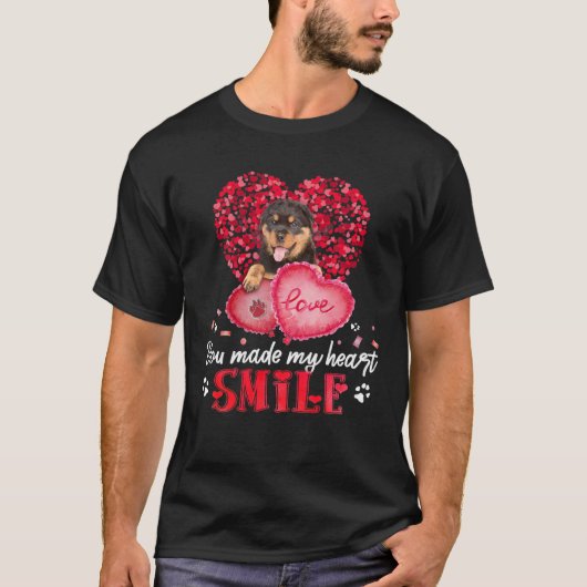 Du bringst mir das Herz zum Lächeln Rottweiler ins T-Shirt (Vorderseite)