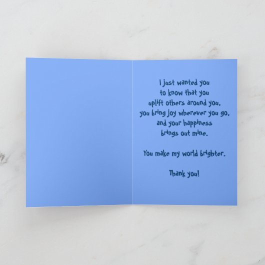 Du bringst Sonnenschein Vintag Dankeskarte (Innenseite)