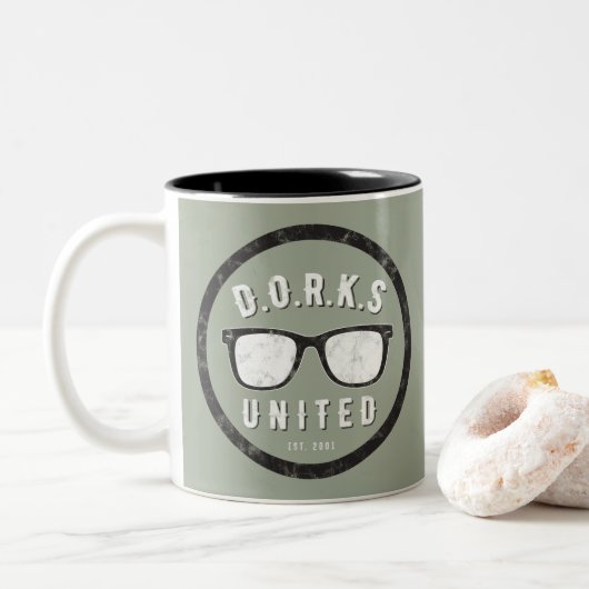 Du Circle Logo 2020 Kaffee-Tasse Zweifarbige Tasse (Mit Donut)