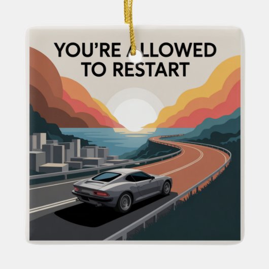 Du darfst neu starten keramikornament (Vorderseite)