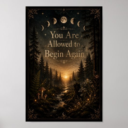 Du darfst noch einmal beginnen | Düsterer Wald Poster (Vorne)
