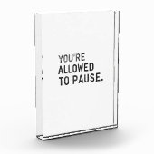 "Du darfst pausieren." Fotoblock (Links)