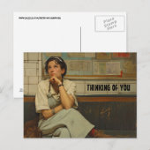 DU DENKST AN HÜBSCHE MÄDCHENKARTE POSTKARTE (Vorne/Hinten)