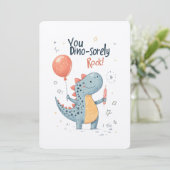 Du Dino-ernste Rock! Ein prähistorischer Geburtsta Einladung (Stehend Vorderseite)