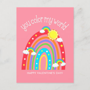 Du färbst meine Welt   Kids Valentine Postkarte
