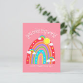 Du färbst meine Welt | Kids Valentine Postkarte (Stehend Vorderseite)