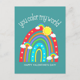 Du färbst meine Welt| Kinder Valentine Postkarte