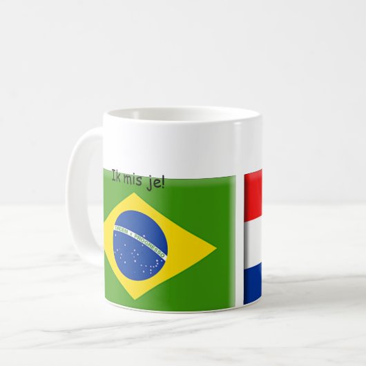 Du fehlst mir Holland Brasilien Kaffeetasse (Vorderseite Links)