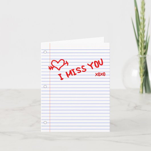 du fehlst mir: Notizbuchpapier Karte (Vorderseite)