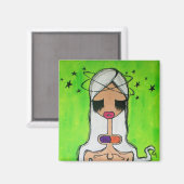 "Du fragst dich jetzt" Square Magnet (Vorderseite/Rückseite)