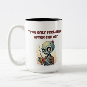 Du fühlst dich erst nach Cup #3 in der sonnigen Sc Zweifarbige Tasse
