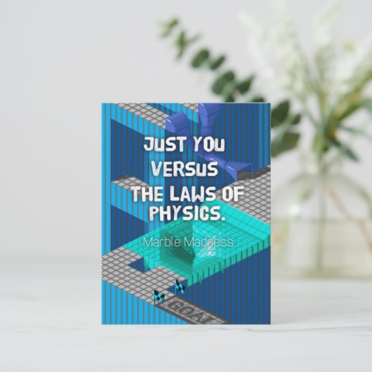 Du gegen die Physik – Marble Madness Postkarte (Stehend Vorderseite)