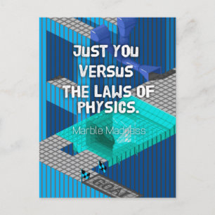 Du gegen die Physik – Marble Madness Postkarte