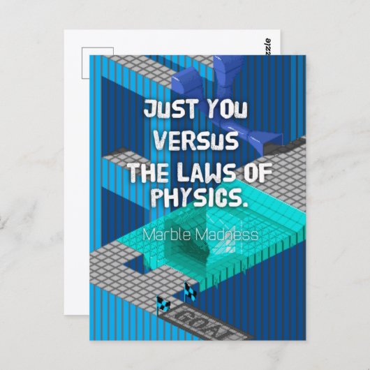 Du gegen die Physik – Marble Madness Postkarte (Vorne/Hinten)
