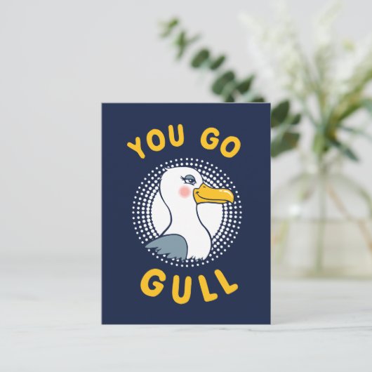 Du gehst Gull Postkarte (Stehend Vorderseite)