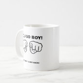 Du gehst, Junge Lustiger Kaffeebecher Kaffeetasse (Vorderseite Links)
