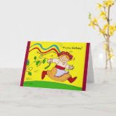 Du gehst Mädchen in ukrainischem Volkskleid Karte (Gelbe Blume)