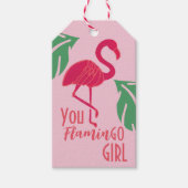 Du gehst zu Girl Tropical Pink Flamingo Geschenkanhänger (Vorderseite)