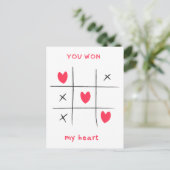 Du gewann mein Herz, Valentinenkarte, Grußkarten Postkarte (Stehend Vorderseite)