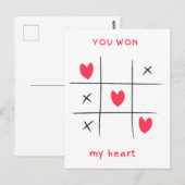 Du gewann mein Herz, Valentinenkarte, Grußkarten Postkarte (Vorne/Hinten)