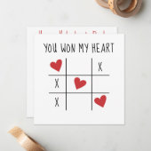 Du gewann meine Herznote Mitteilungskarte (Vorderseite/Rückseite Beispiel)