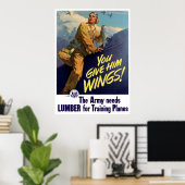 Du gibst ihm Flügel! Poster (Heimbüro)