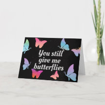 Du gibst mir Schmetterlinge Glitzer Valentine Card