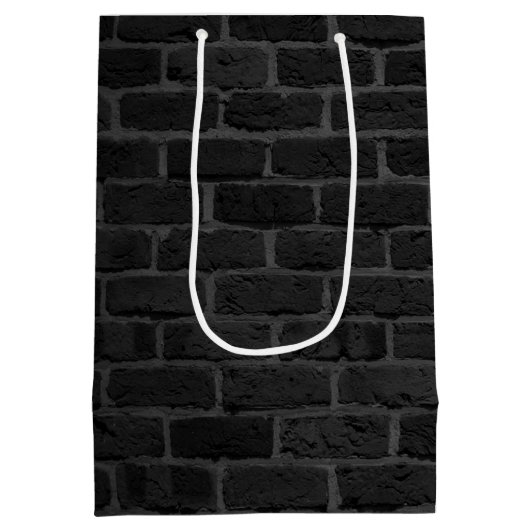 Du Glow Girl Sign auf der Ziegelwand Mittlere Geschenktüte (Rückseite)