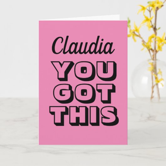 Du Got das! personalisierte Ermutigung Karte (Gelbe Blume)