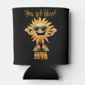 Du Got diese sonnige Sonne mit Sonnenbrille Dosenkühler (Rückseite)