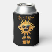 Du Got diese sonnige Sonne mit Sonnenbrille Dosenkühler (Kanne Rückseite)