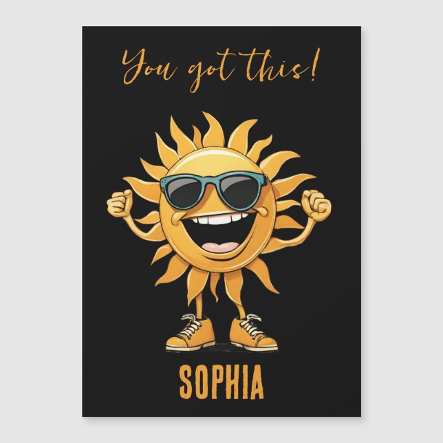 Du Got diese sonnige Sonne mit Sonnenbrille Magnetkarte (Vorderseite)