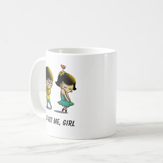 DU GOT MICH, MÄDCHEN Tasse (Vorderseite Links)