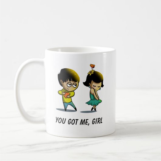 DU GOT MICH, MÄDCHEN Tasse (Links)