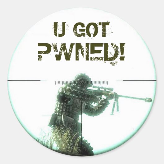 Du Got Pwned Runder Aufkleber (Vorderseite)