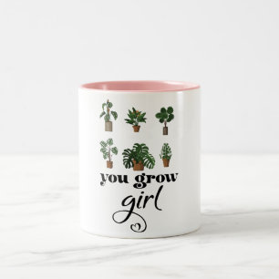 Du Grow Girl lustige Planetenliebhaber Zweifarbige Tasse