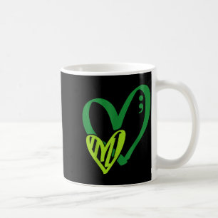 Du Grüne Herz Semikolon Bewusstsein für psychische Kaffeetasse