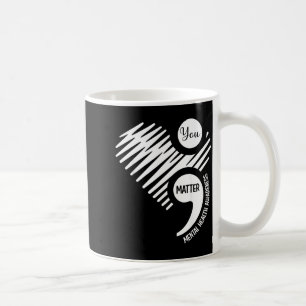 Du Grüne Herz Semikolon Bewusstsein für psychische Kaffeetasse